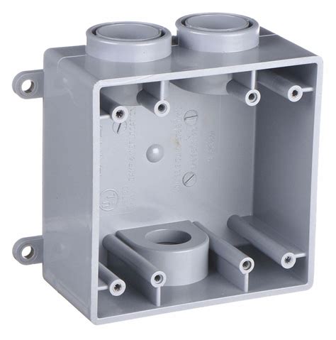 electrical box outdoor pvc 2 gang 3 inlets 1 inch|shallow double gang electrical box.